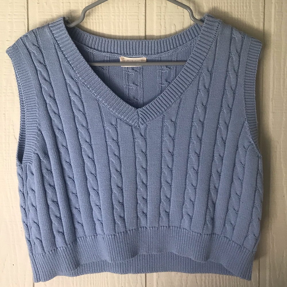 Blue Altar’d State cropped sweater vest